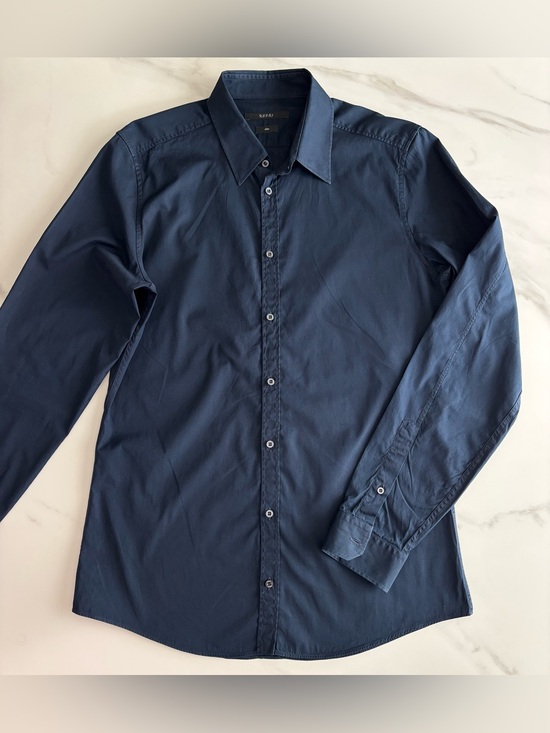 Gucci Other - Gucci Men's Dark Blue Button-Front Dress Shirt 40 15 3/4